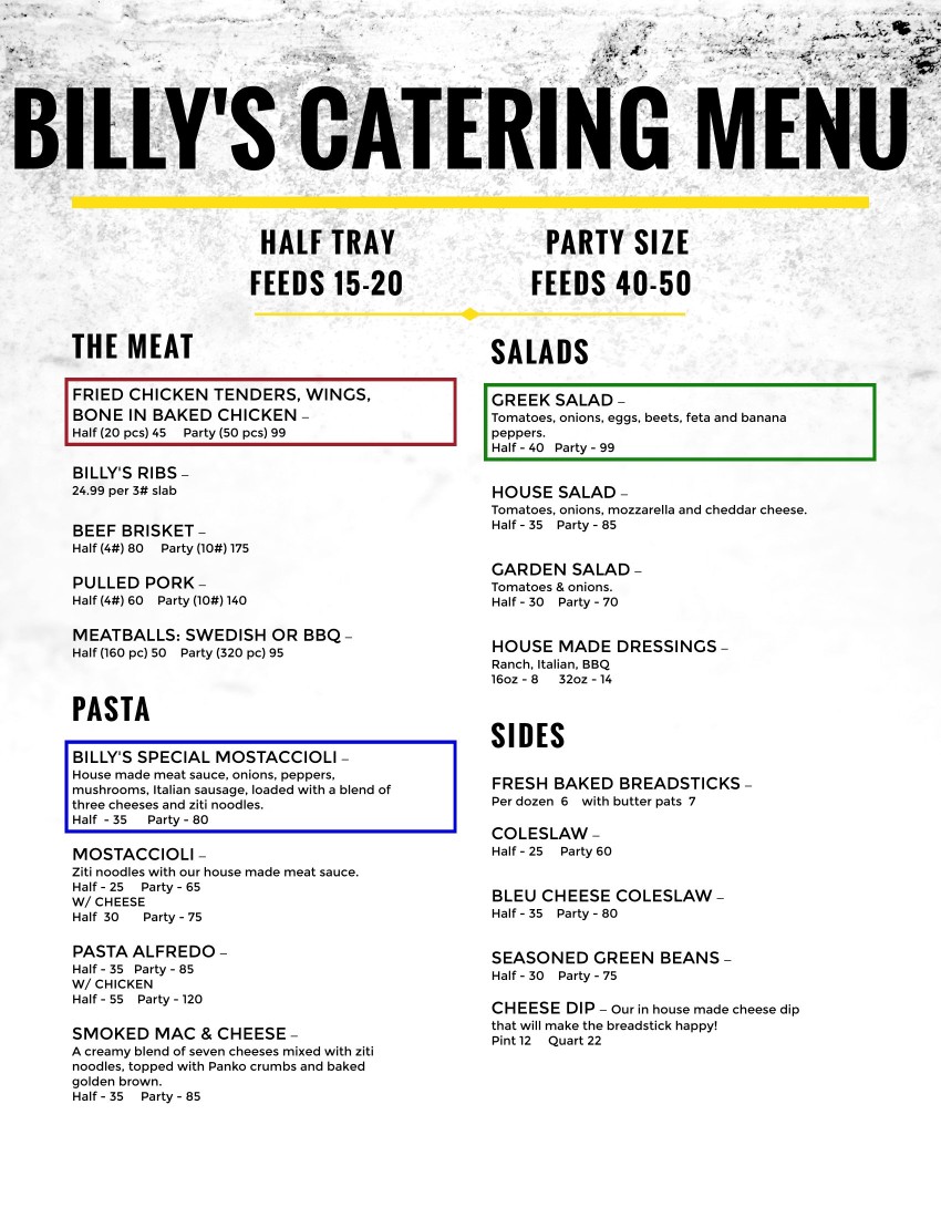 Menus - Billys Tip n Inn - Catering_Menu_2023